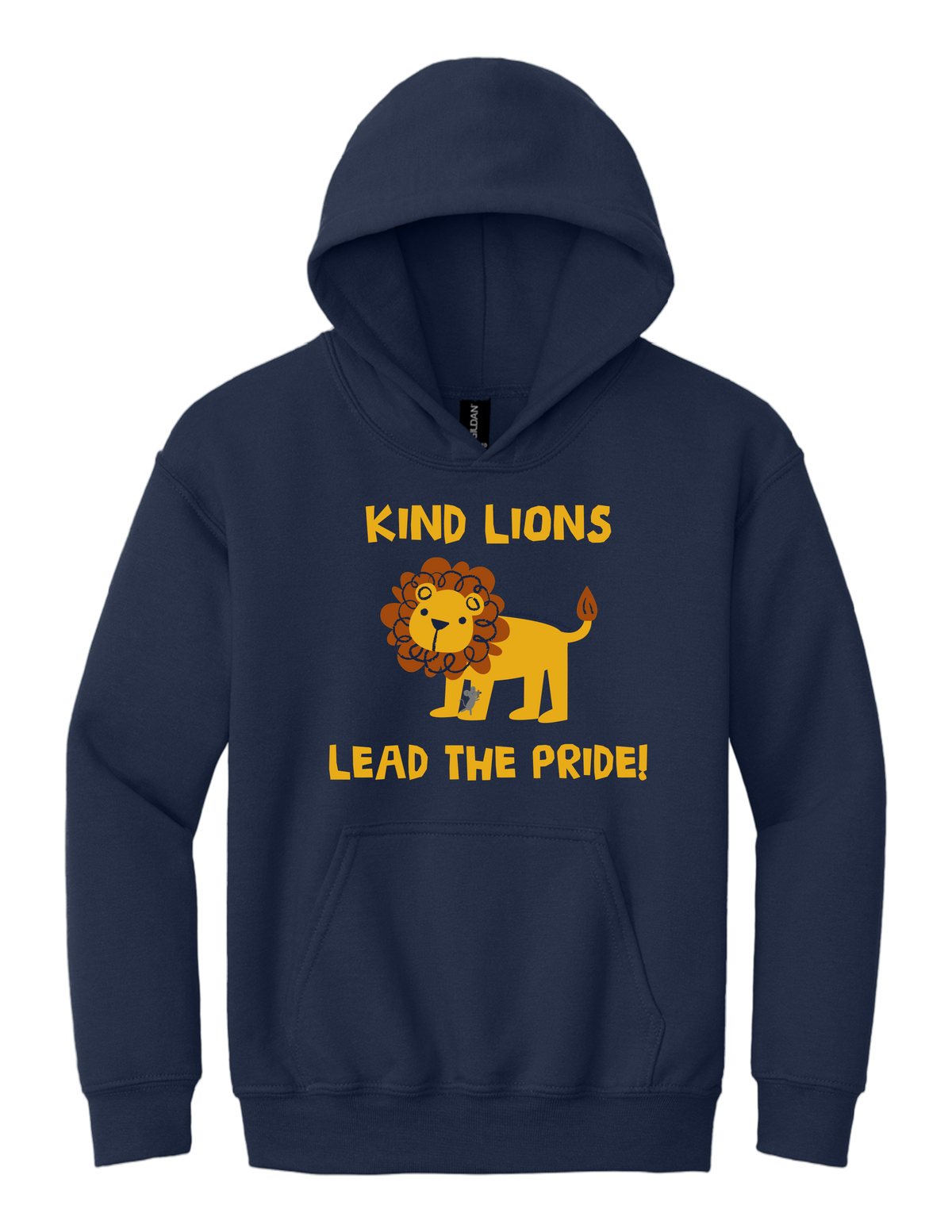 Youth Hooded Sweatshirt Kind Lions Design