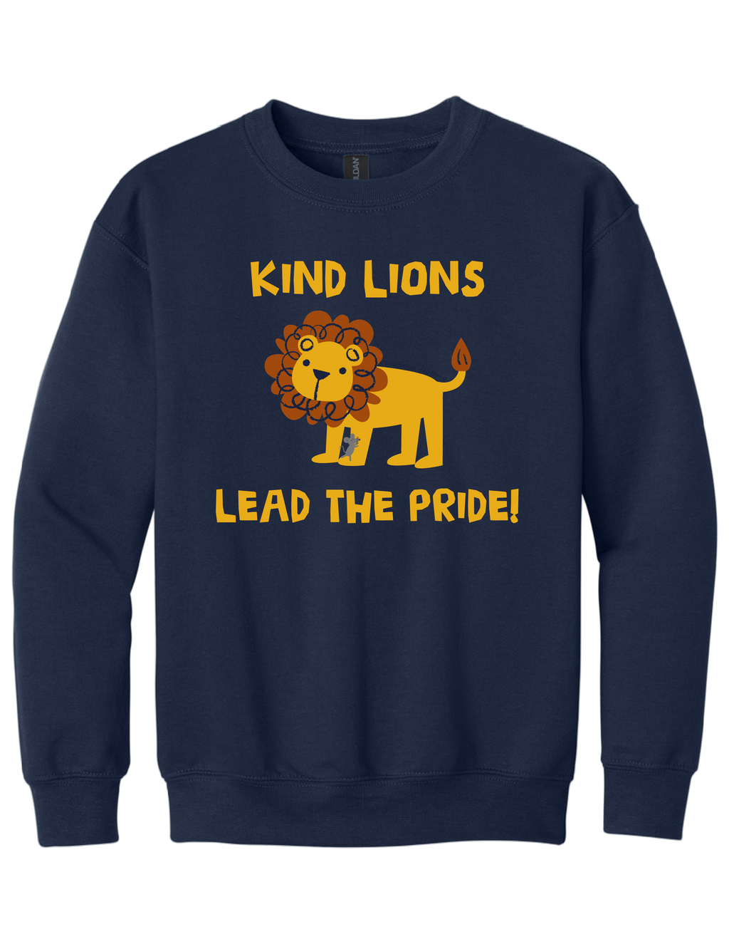 Youth Crewneck Sweatshirt Kind Lions Design