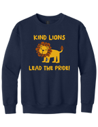 Youth Crewneck Sweatshirt Kind Lions Design