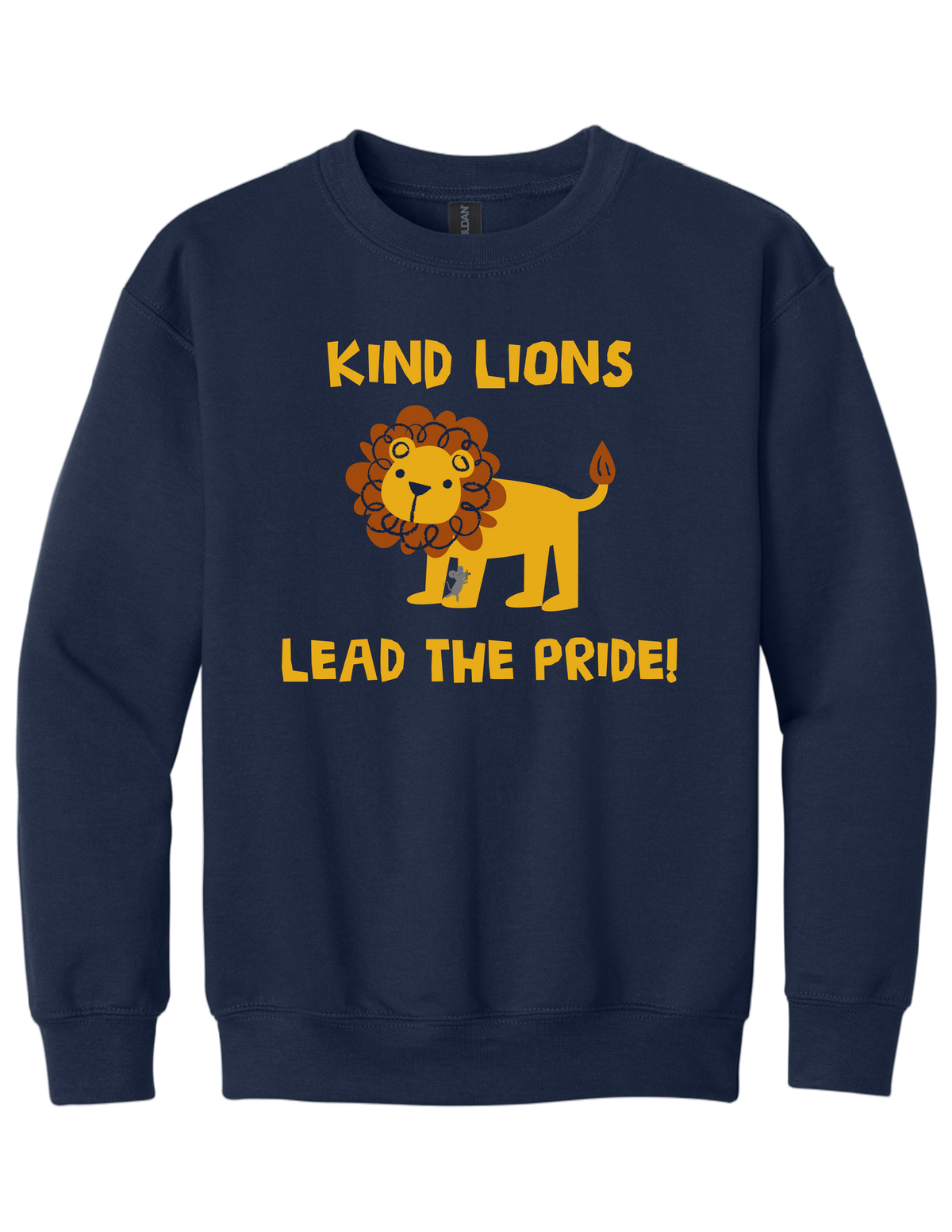 Youth Crewneck Sweatshirt Kind Lions Design