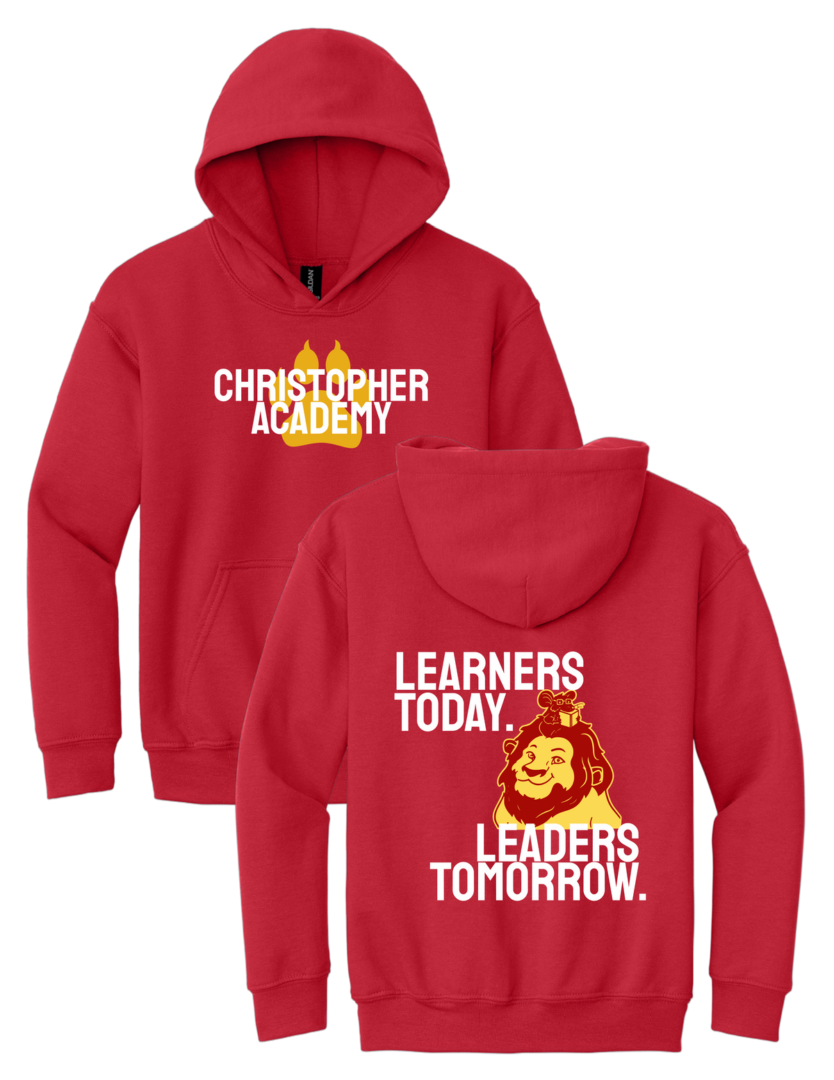 Youth Hooded Sweatshirt Learners Today Design