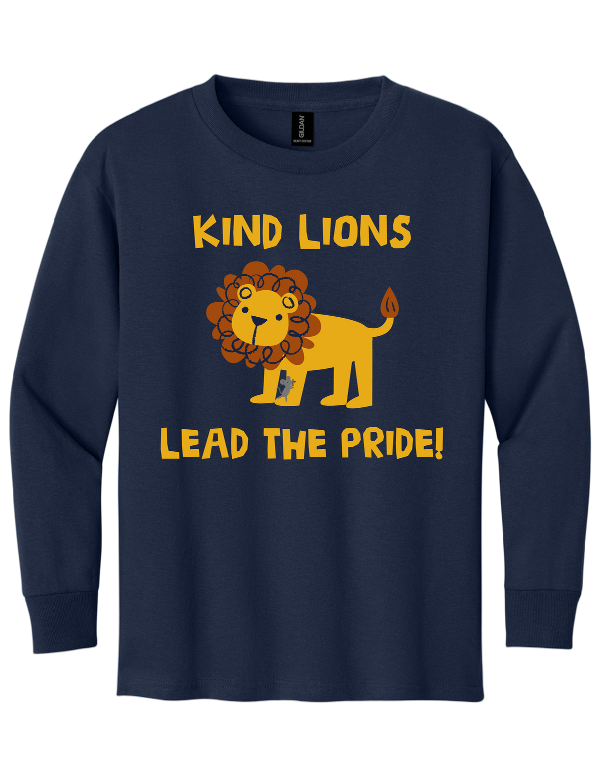 Youth Long Sleeve T-Shirt Kind Lions Design