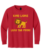 Youth Long Sleeve T-Shirt Kind Lions Design