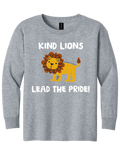 Youth Long Sleeve T-Shirt Kind Lions Design