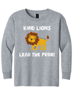Youth Long Sleeve T-Shirt Kind Lions Design