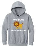 Youth Hooded Sweatshirt Kind Lions Design