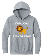 Youth Hooded Sweatshirt Kind Lions Design