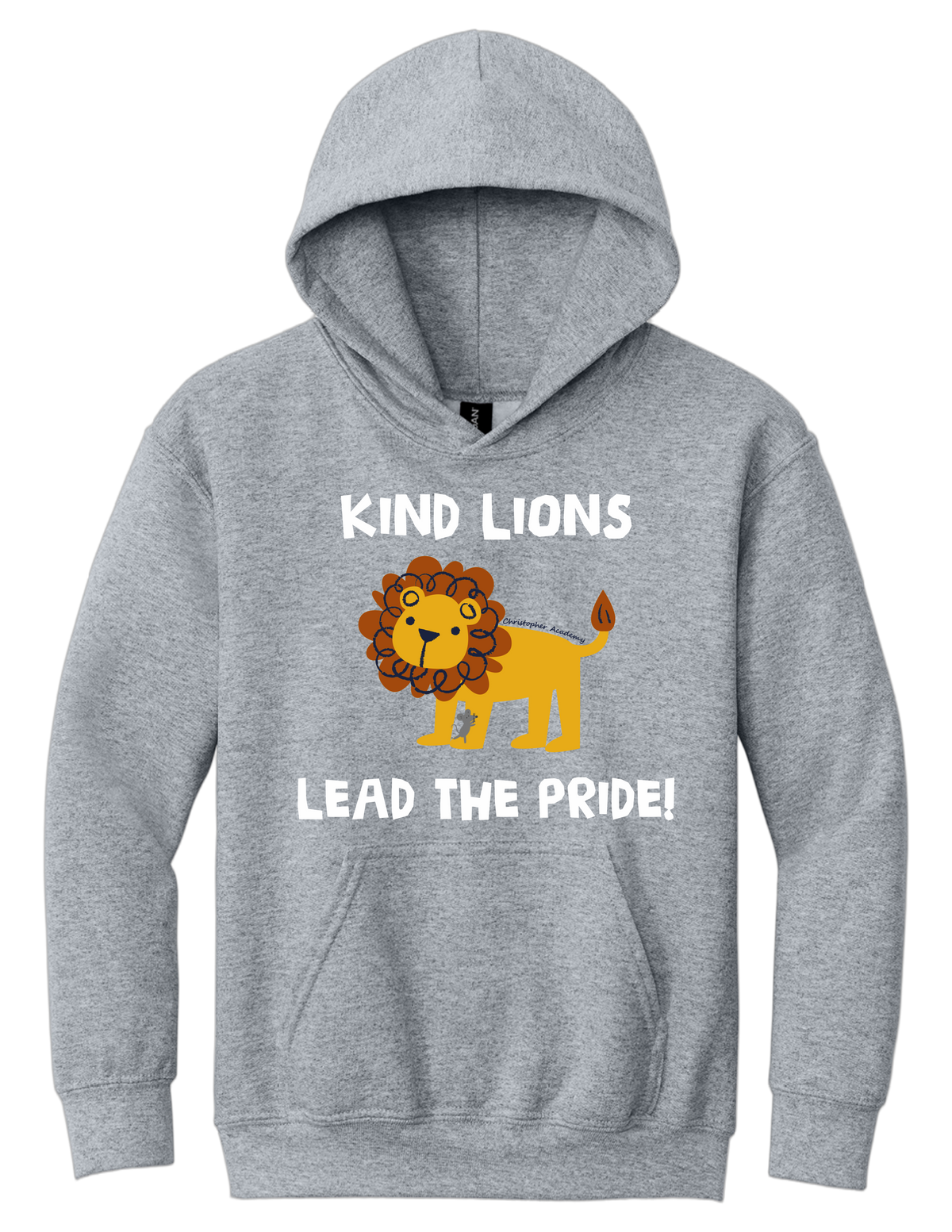 Youth Hooded Sweatshirt Kind Lions Design