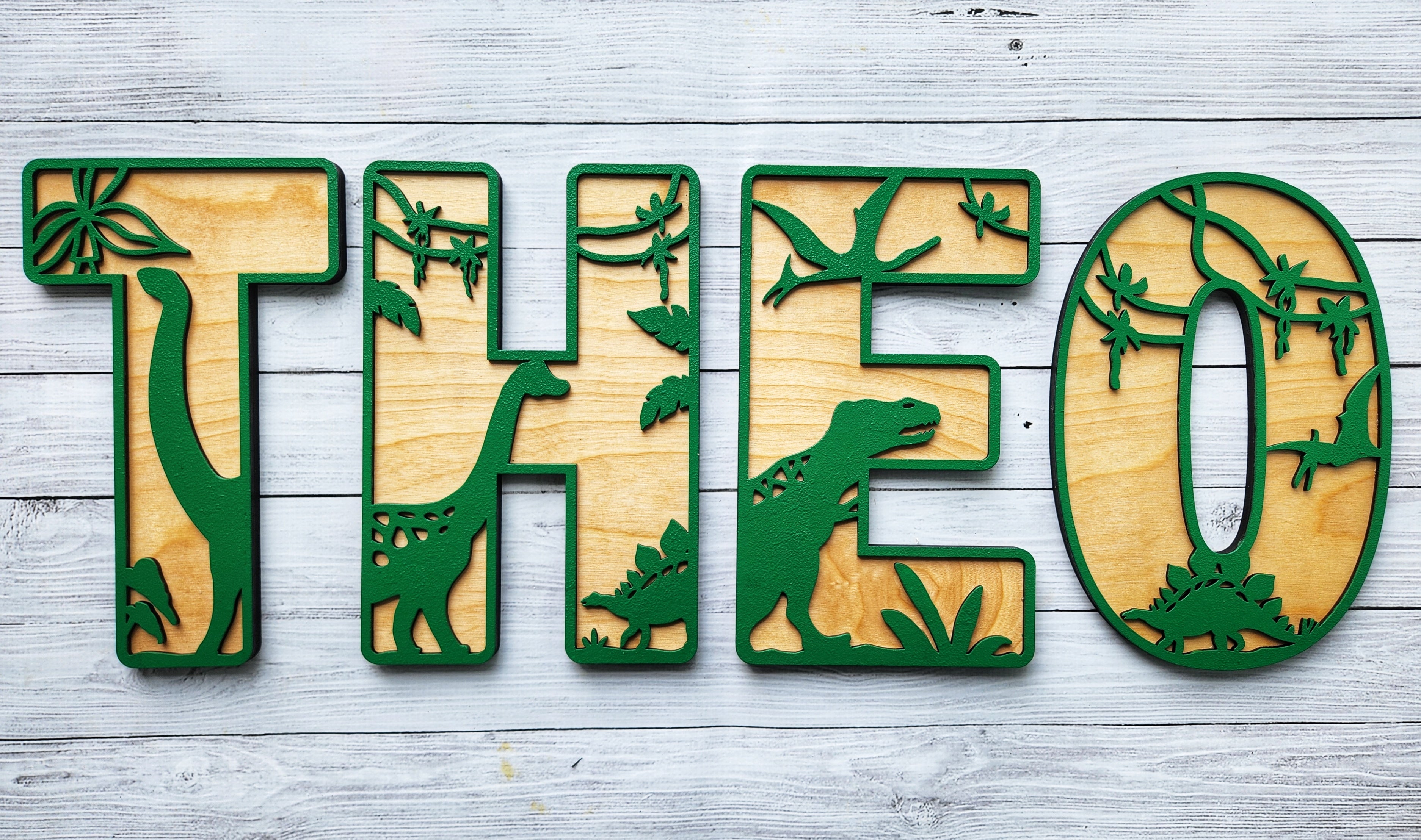 Dino Name Letters for Kids | Personalized Bedroom Wall Decor