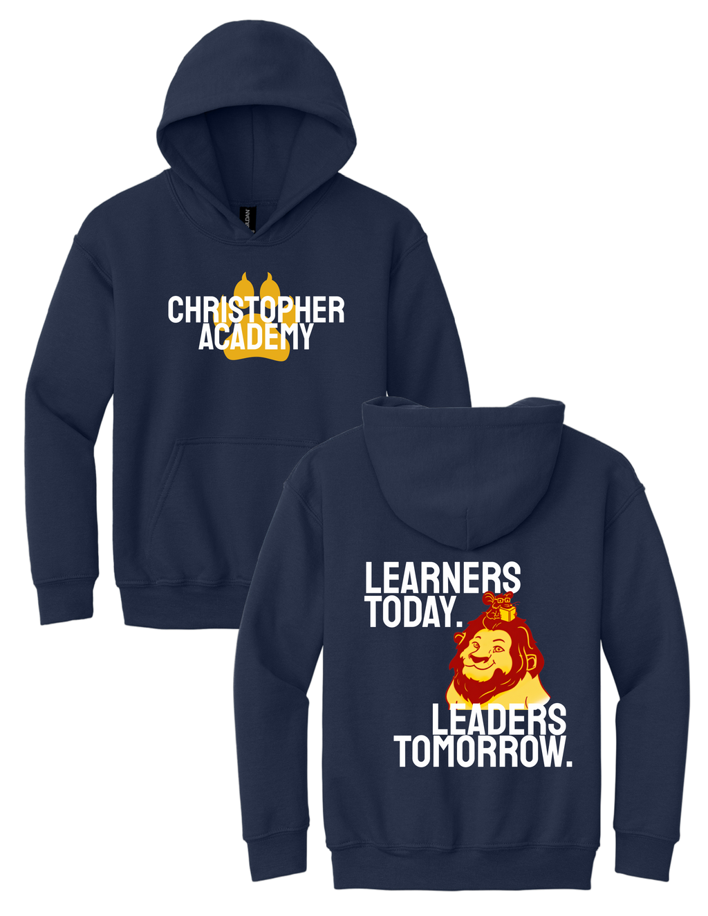 Youth Hooded Sweatshirt Learners Today Design