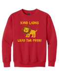 Youth Crewneck Sweatshirt Kind Lions Design
