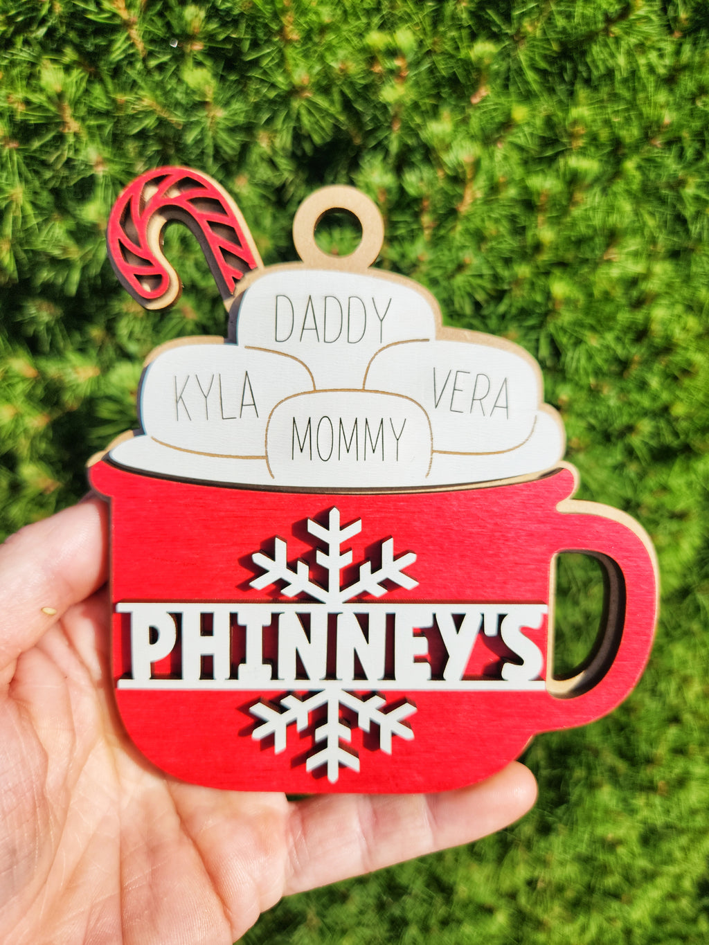 Personalized Hot Cocoa Christmas Ornament | Family Name Ornament