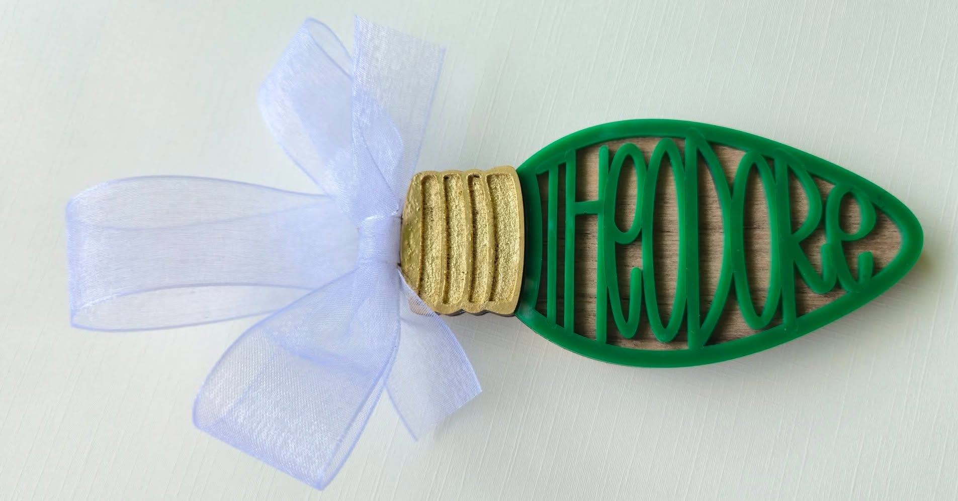 Personalized Christmas Name Ornament | Wood & Mirrored Acrylic