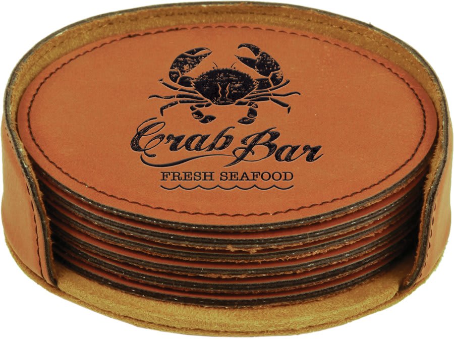 Leatherette Coaster Set