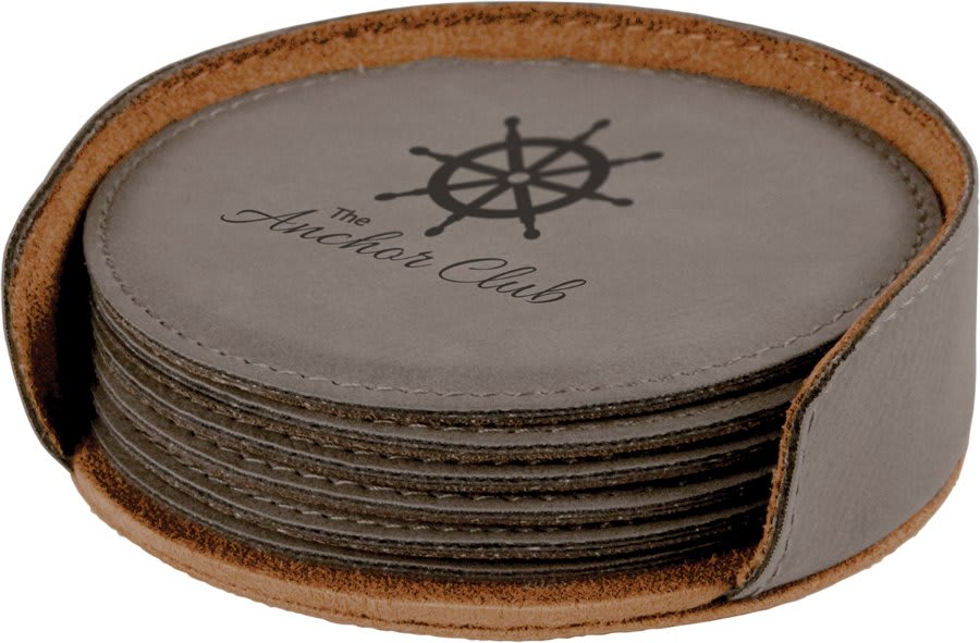 Leatherette Coaster Set