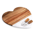 Marble Wood Heart Cutting Board Gift Set