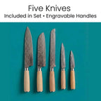 Kitchen Knife Set with Magnetic Block Stand