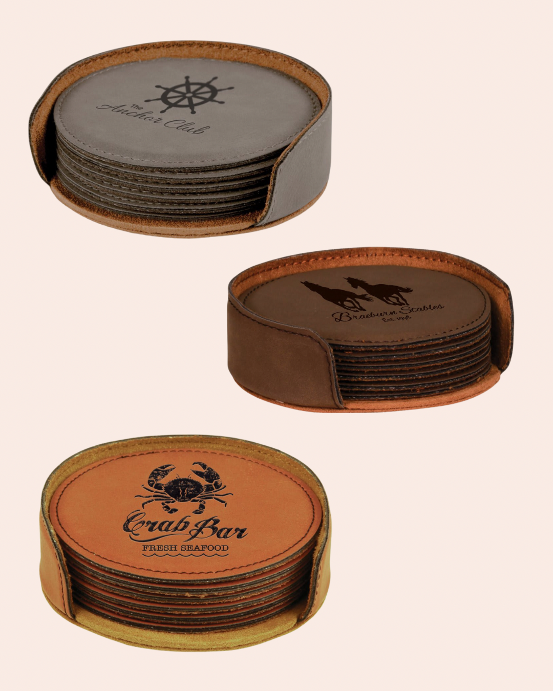 Leatherette Coaster Set
