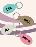 Leatherette Oval Keychain