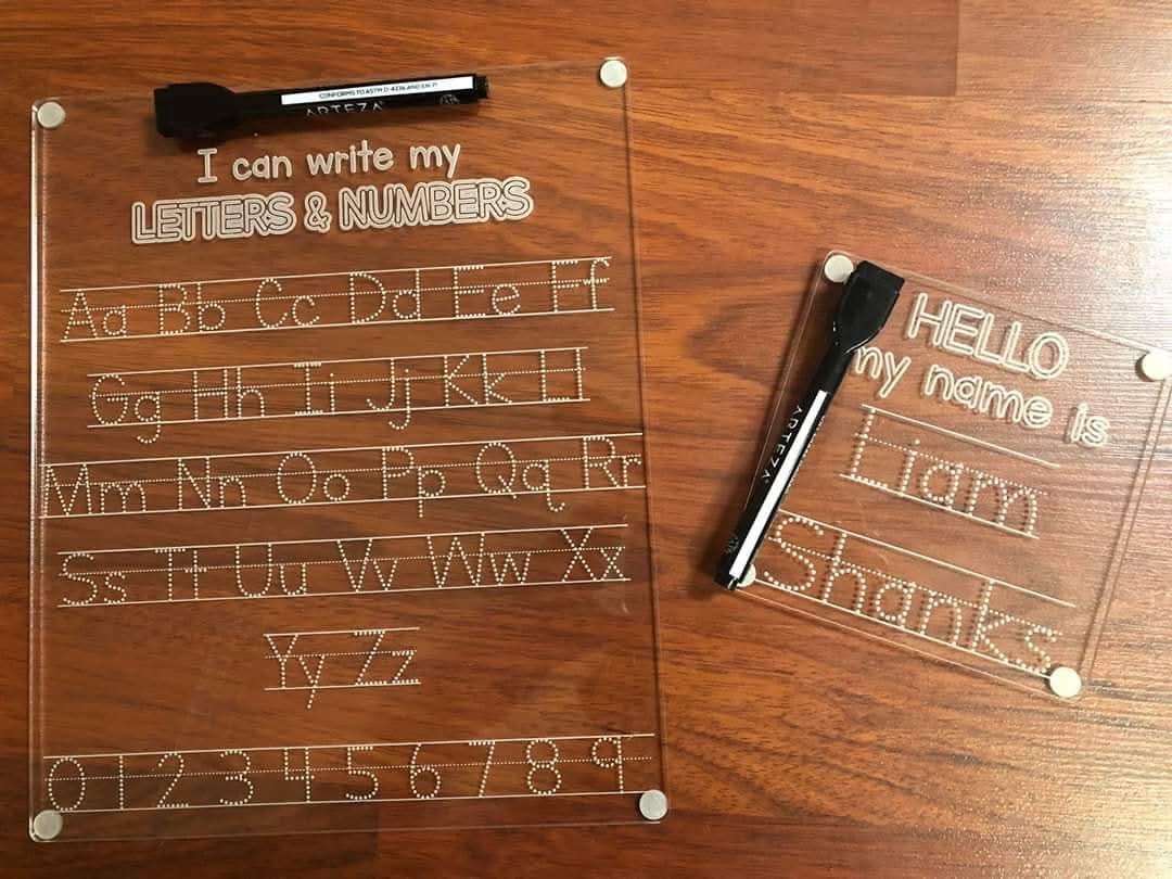 Clear Acrylic Tracing Board for Kids | Alphabet & Name Writing Practice