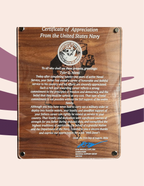 Personalized Military Appreciation Plaque | Floating Acrylic & Wood Award