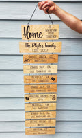 Personalized military family duty station sign with connecting station signs